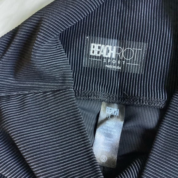 Beach Riot Bailey Black Ribbed Pastel Colorblock Leggings Small - Picture 9 of 9